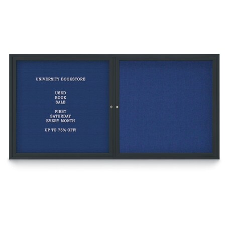 United Visual Products Corkboard, 72"x36", Cobalt Accent/Bronze UV406PLUS-BRONZE-COBACC
